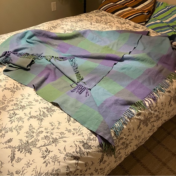 avoca handweavers Bedding Avoca Handweavers 0 Pure New Wool Made In Ireland Purple Green